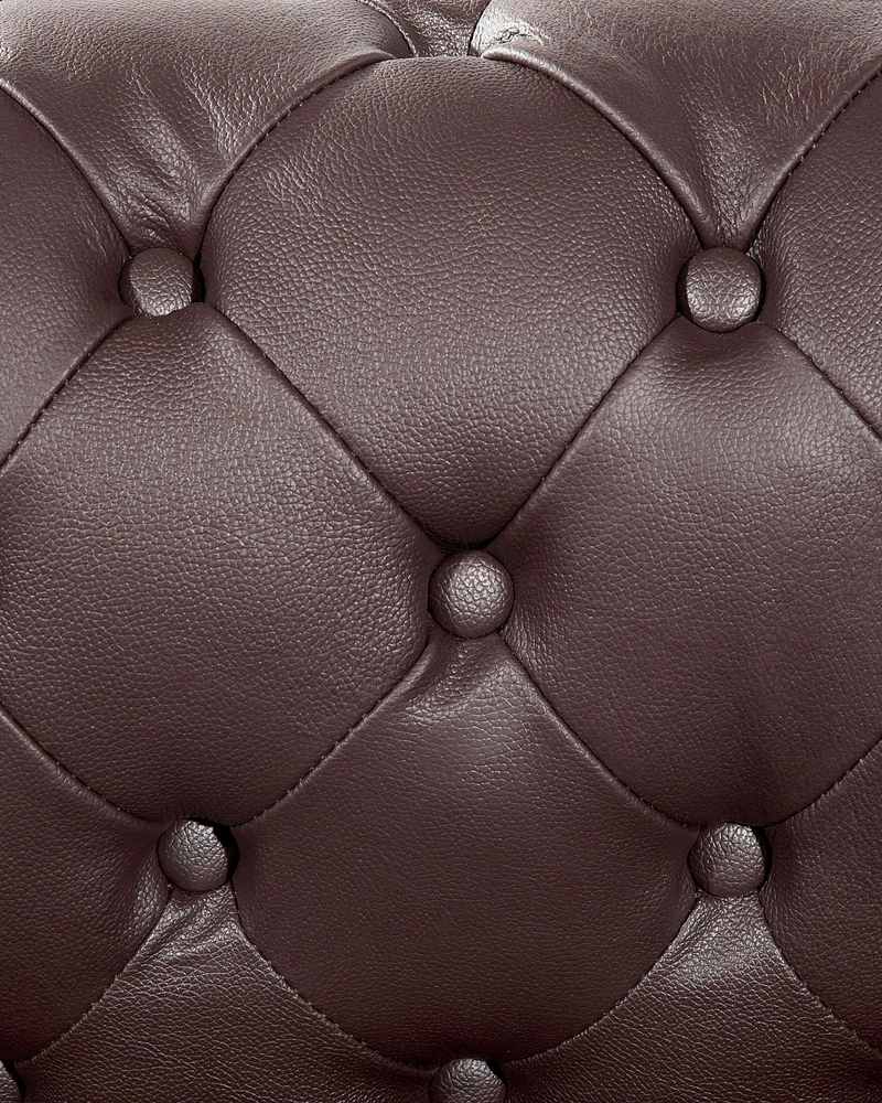 Fotelis Beliani Krėslas CHESTERFIELD Tikra oda Rudas