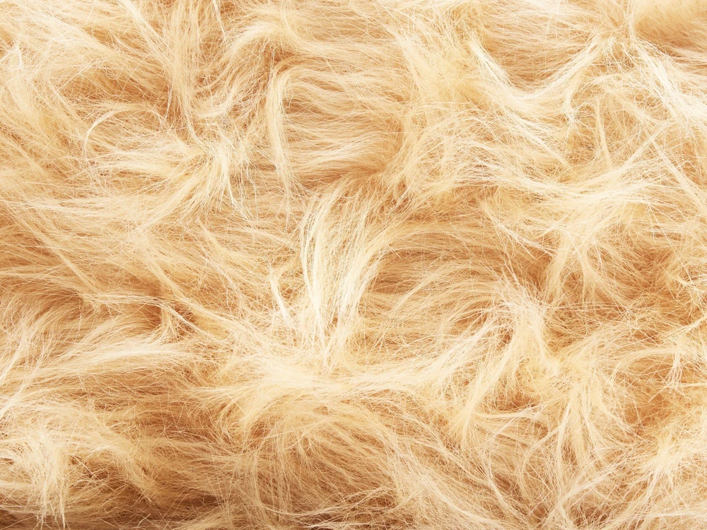 Fotelis Beliani Pufas gyvūnas WOOLLY dirbtinio kailio smėlio spalvos raganosis