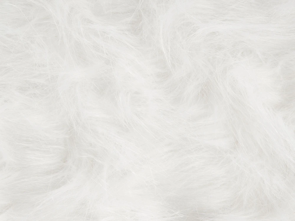 Fotelis Beliani Pufas gyvūnas WOOLLY dirbtinis kailis baltas raganosis