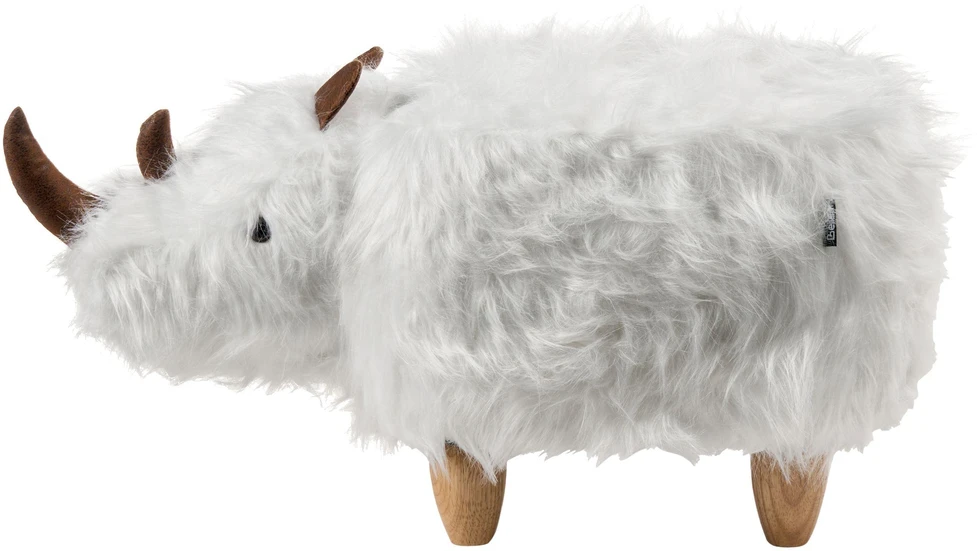 Beliani Pufas gyvūnas WOOLLY dirbtinis kailis baltas raganosis