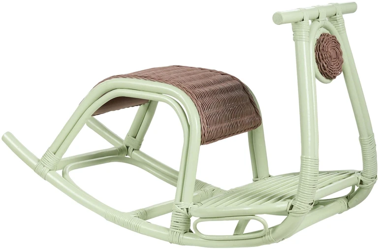 Fotelis Beliani Supynės ASPRIA iš rotango, šviesiai žalios spalvos