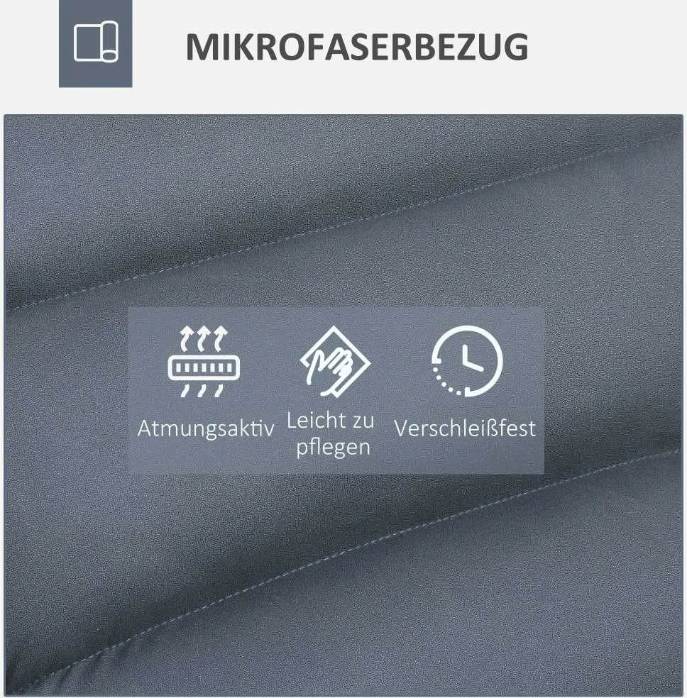 HOMCOM poilsio kėdė, grindų sofa, grindų kėdė su 360° besisukančiu pagrindu, 5 padėčių reguliuojamas atlošas, plienas, tamsiai pilka