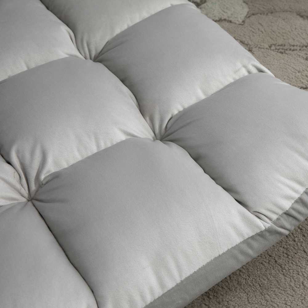 Fotelis HOMCOM grindų kėdė "3-in-1", sulankstoma, reguliuojamas atlošas, 13 padėčių, sulankstomas gulmaišis, pilkas metalinis putplastis, 55x71x53,5 cm