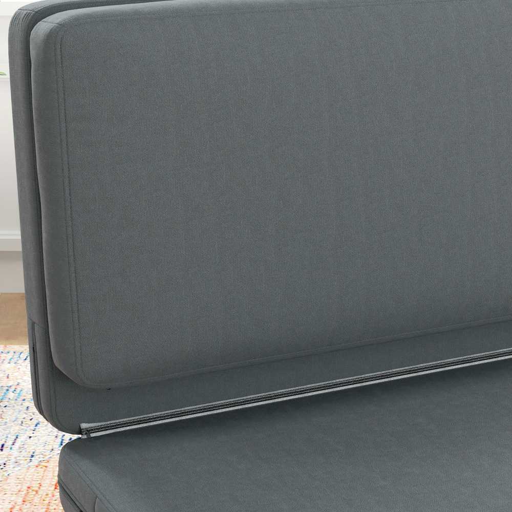 Fotelis HOMCOM 3-in-1 sulankstoma grindų sofa su aksomo efektu, paminkštinta sofa-lova, išlaikanti iki 240 kg, miegamajam, svetainei, tamsiai pilka