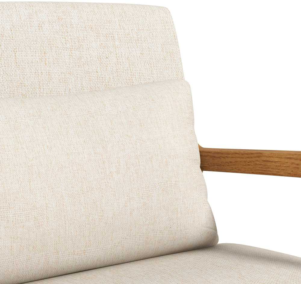 HOMCOM supamasis krėslas, supama kėdė, paminkštintas fotelis su mediniu rėmu, poilsio kėdė su porankiais, miegamajam, svetainei, kreminė