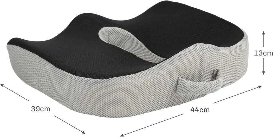 HOMCOM ortopedinė sėdynės pagalvėlė, ergonomiška pagalvėlė biuro kėdei, automobiliui ir kt., atminties putų pagalvėlė uodegikauliui, sėdimojo nervo, hemorojaus ir nugaros skausmo malšinimui, juoda