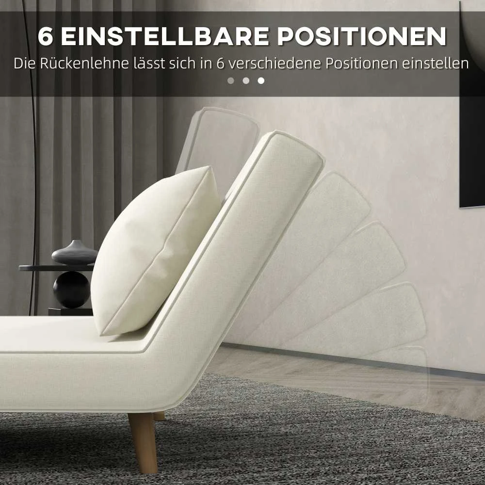 HOMCOM Sofa lova viengulė, sulankstoma sofa su reguliuojamu atlošu, šiaurietiška, lino imitacija