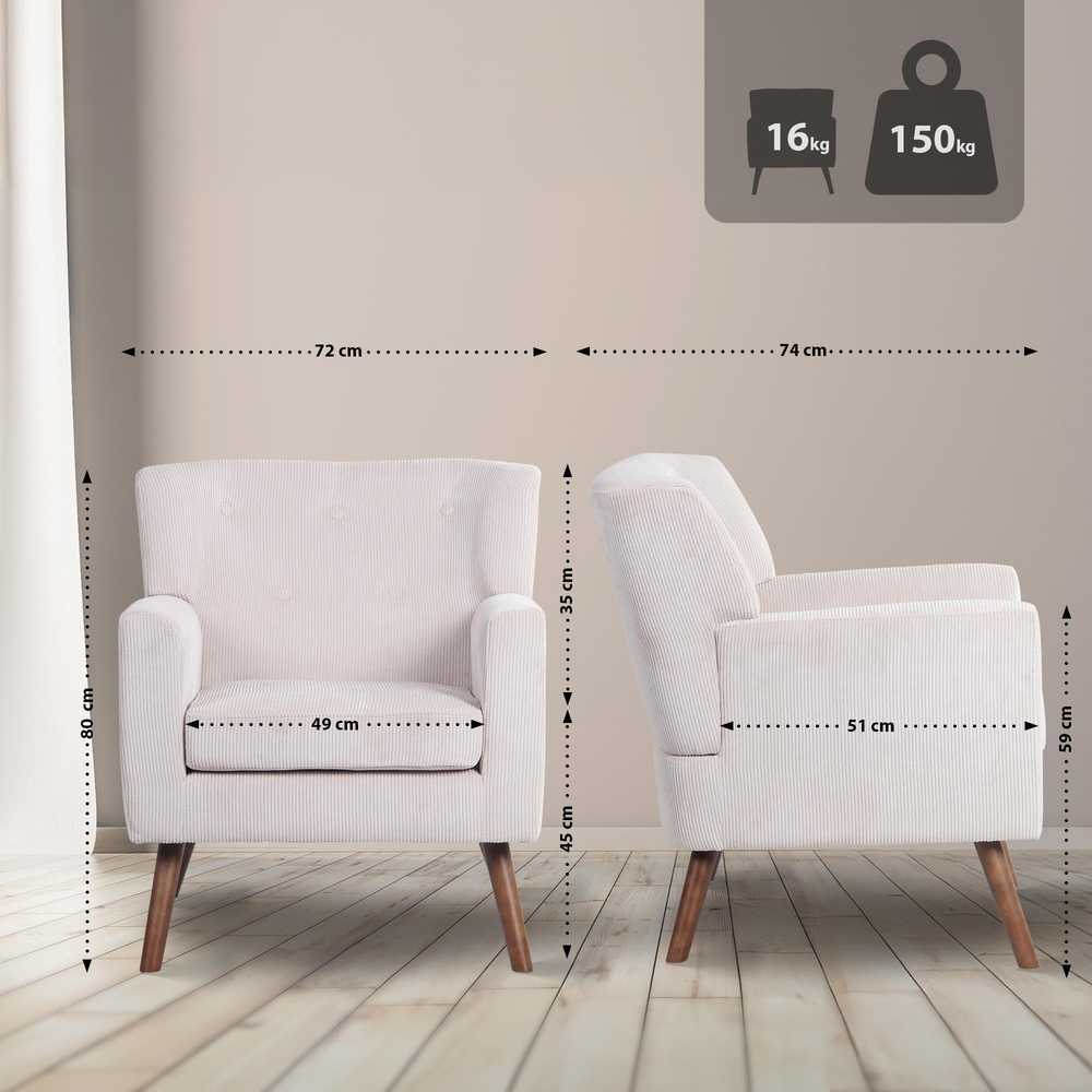 Fotelis Mville Krėslas „Kioni Cord“