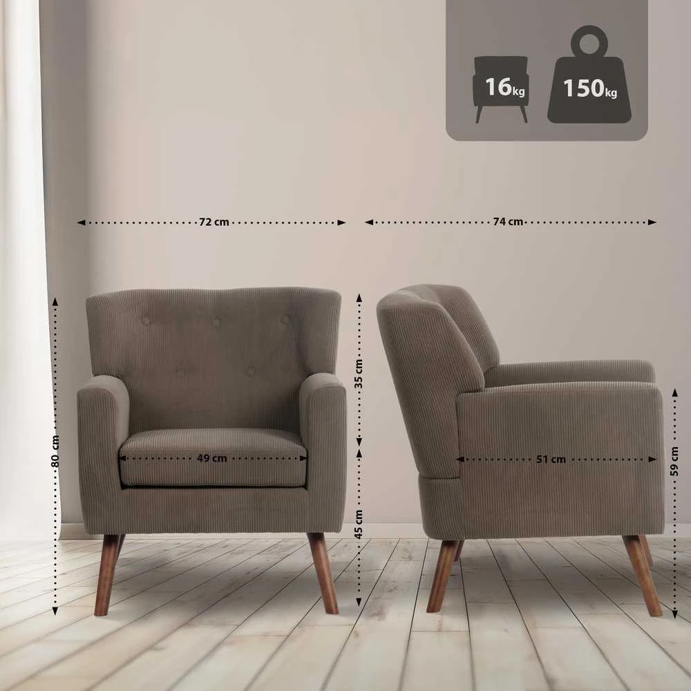 Fotelis Mville Fotelė Kioni Cord