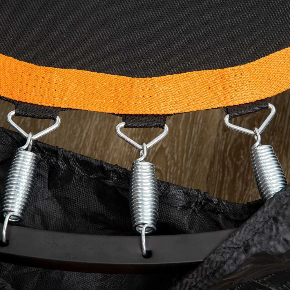 HOMCOM 102 cm fitneso batutas, sulankstomas mini batutas su keturių lygių reguliuojama rankena, fitneso atšokimo batutas suaugusiems, iki 100 kg, juodas