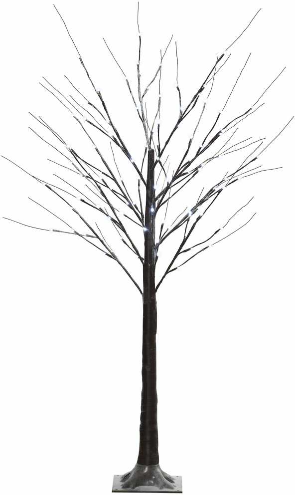 HOMCOM 150 cm dirbtinė eglutė, beržas su 96 LED, dirbtinis sniegas, Kalėdų eglutė beržas, Kalėdų dekoracijos dirbtinis beržas vakarėliui, gimtadieniui, vestuvėms, rudos spalvos