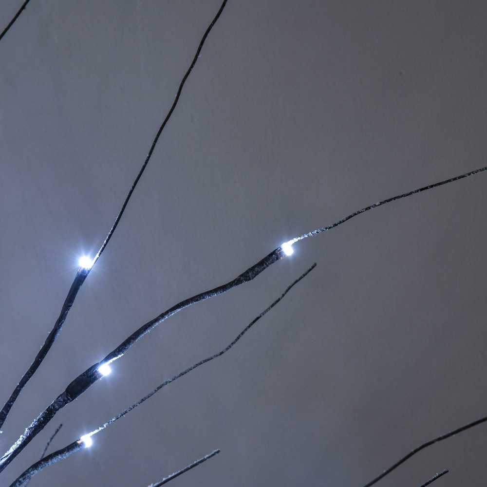 HOMCOM 150 cm dirbtinė eglutė, beržas su 96 LED, dirbtinis sniegas, Kalėdų eglutė beržas, Kalėdų dekoracijos dirbtinis beržas vakarėliui, gimtadieniui, vestuvėms, rudos spalvos