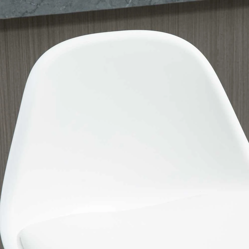 HOMCOM 2 baro kėdžių komplektas, su atlošu, modernaus dizaino, reguliuojamo aukščio, barui, balta spalva, dirbtinė oda, plienas, iki 120 kg, 40x42x82-104 cm