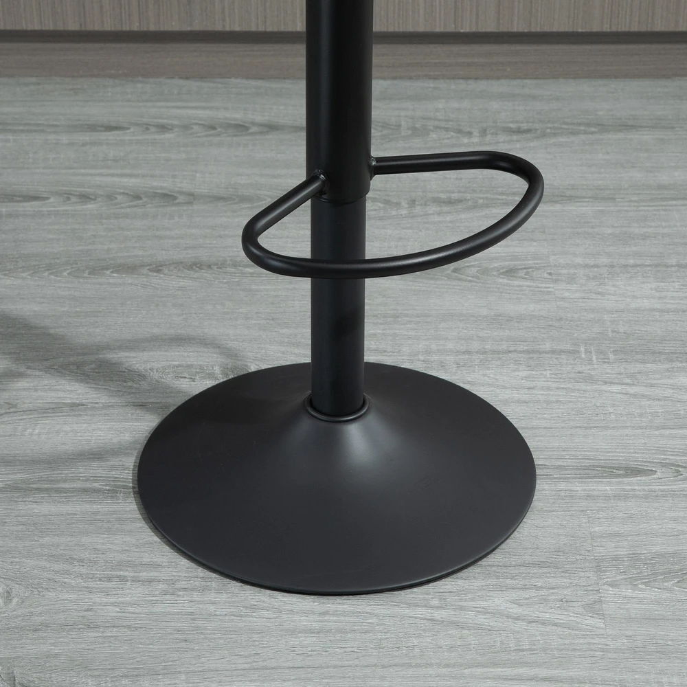 HOMCOM 2 dalių baro kėdžių rinkinys, reguliuojamo aukščio virtuvinės kėdės su kojų atrama, besisukančios, rudos spalvos, 43 x 46,5 x 89–110 cm