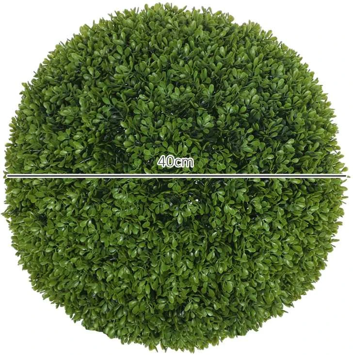 HOMCOM 2 vnt. rinkinys dirbtinis buksmedžio rutulys 40 cm, dirbtinis augalas, plastikinis dekoratyvinis buksmedis, dirbtinis augalas svetainei, miegamajam, biurui, sodui