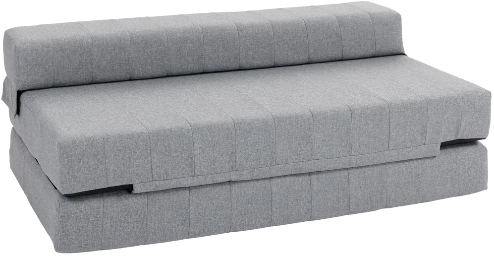 HOMCOM 2-in-1 sulankstoma grindų sofa-lova, lino išvaizdos, skirta 2 asmenims, paminkštinta, atlaikanti iki 250 kg, svetainei ir miegamajam, pilka