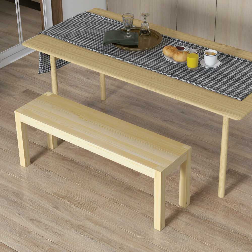 HOMCOM suoliukas 2-vietis, kaimiško stiliaus medinis suoliukas, valgomojo suoliukas, virtuvės suoliukas svetainei, iki 240 kg, pušies mediena, natūralus, 120x33x45 cm