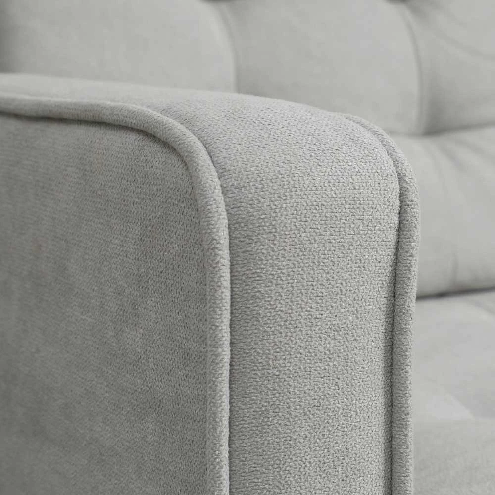 HOMCOM dvivietė sofa, sofa su daiktadėže, medinės kojelės, paminkštinta sofa, dvivietė sofa su aksomo efektu svetainei, miegamajam, 117 x 62 x 78 cm, šviesiai pilka | Aosom