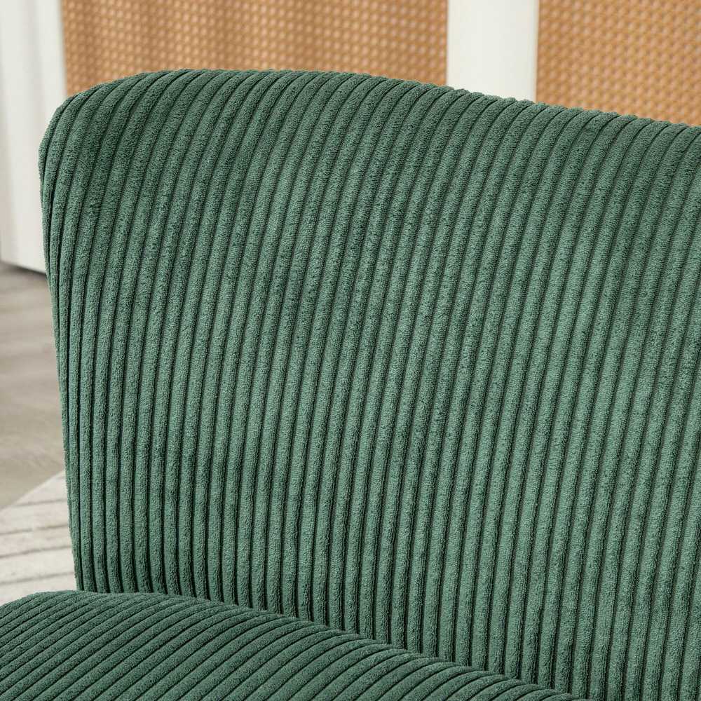 HOMCOM 2 vietų sofa, sofa su kordine išvaizda, medinės kojos, minkšta sofa, dvivietė sofa svetainei, miegamajam, 117 x 56,5 x 77 cm, žalios spalvos