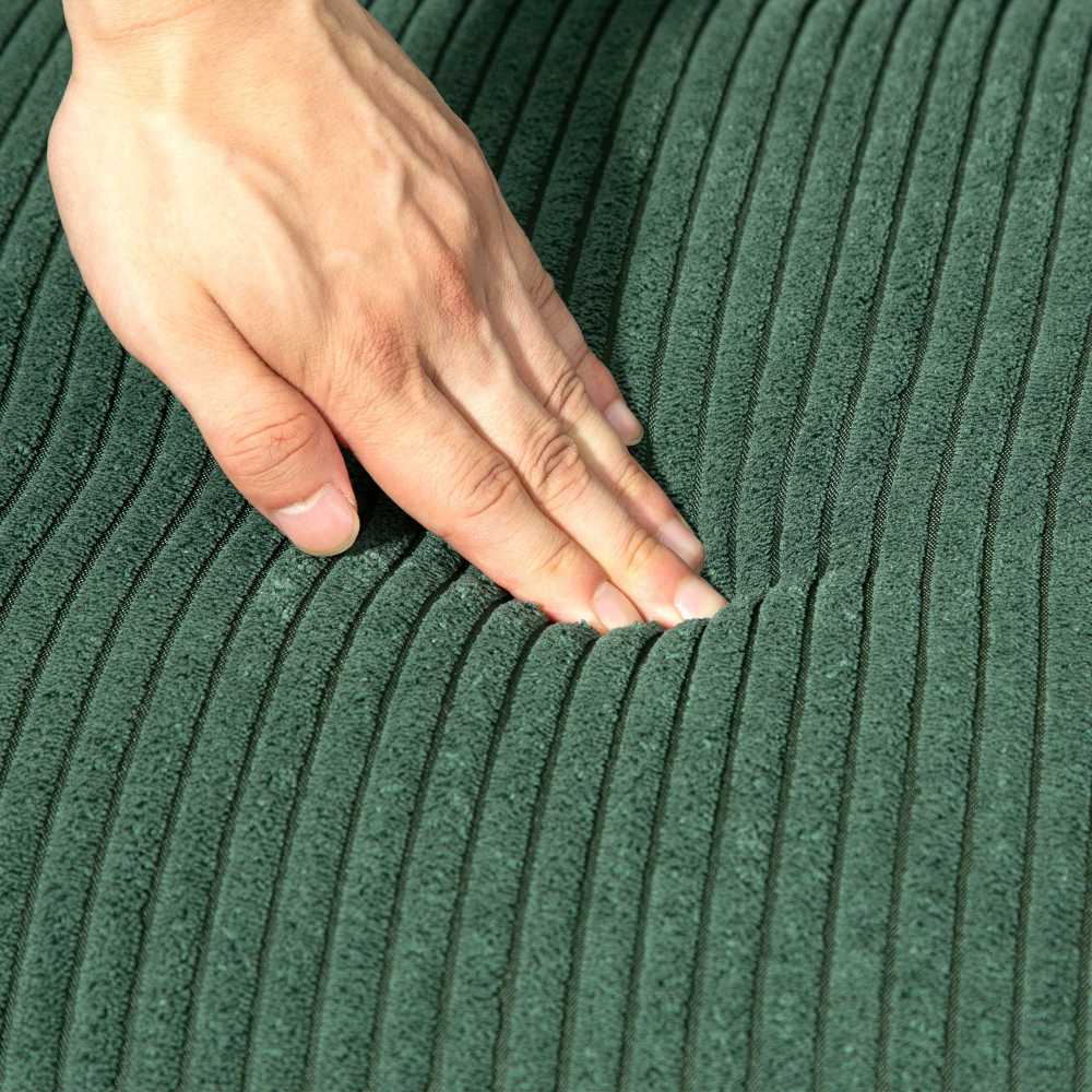 HOMCOM 2 vietų sofa, sofa su kordine išvaizda, medinės kojos, minkšta sofa, dvivietė sofa svetainei, miegamajam, 117 x 56,5 x 77 cm, žalios spalvos