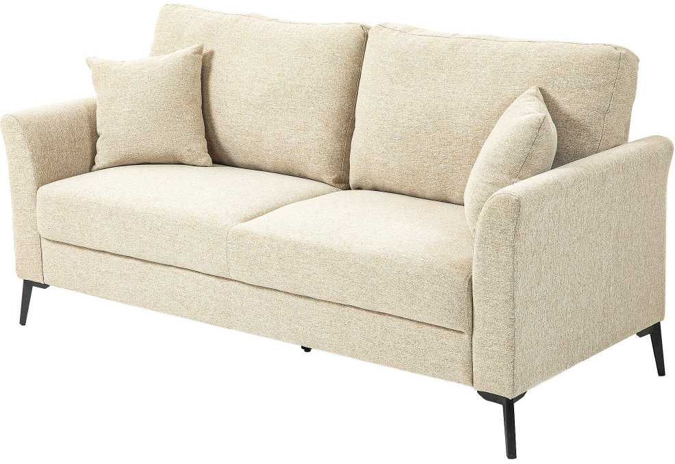 HOMCOM 2 vietų sofa, sofa su lino išvaizda, metalinės kojos, minkšta sofa, minkšta dvigulė sofa svetainei, miegamajam, 179 x 80 x 89 cm, smėlio spalvos
