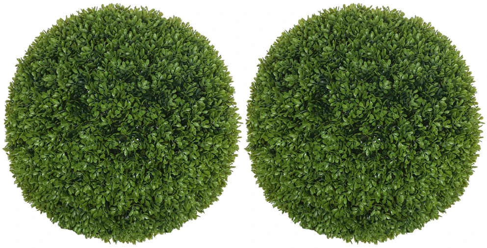 HOMCOM 2 vnt. rinkinys dirbtinis buksmedžio rutulys 40 cm, dirbtinis augalas, plastikinis dekoratyvinis buksmedis, dirbtinis augalas svetainei, miegamajam, biurui, sodui