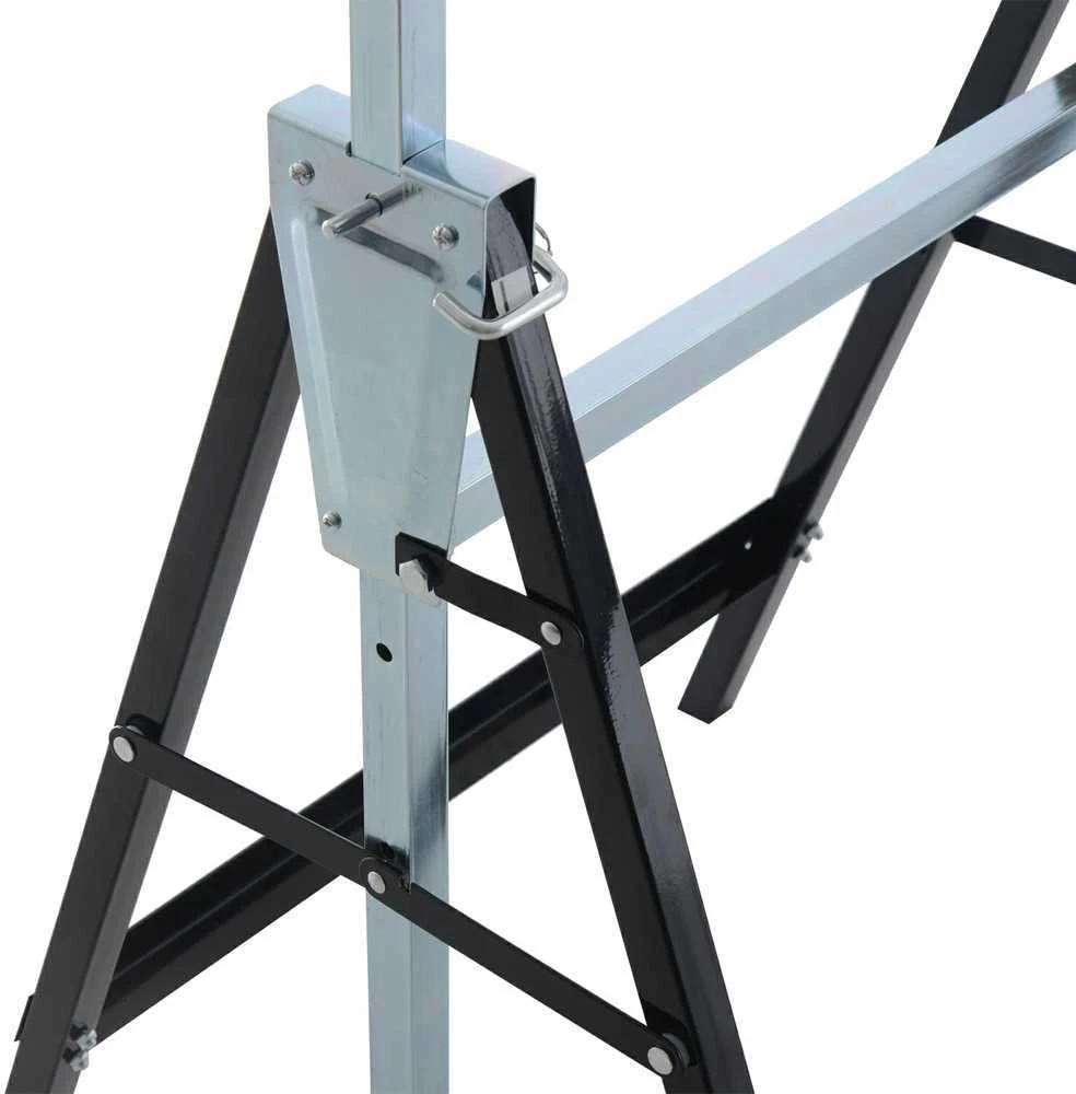 HOMCOM 2 x statybiniai ožiai, reguliuojamo aukščio iki 200 kg, plieniniai, juodi, 68 x 58 x 80-130 cm
