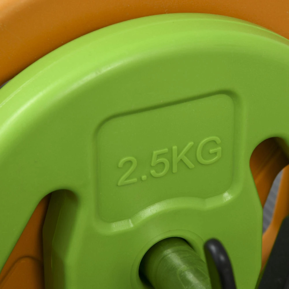 HOMCOM 20 kg hantelių rinkinys, metalinės svarmenų poros su jungiamuoju strypu, neslystančios rankenos, štangos, namų treniruotėms