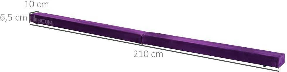 HOMCOM 210 cm gimnastikos balansas, skirtas naudoti lauke ir viduje, sulankstomas, iki 120 kg, violetinis