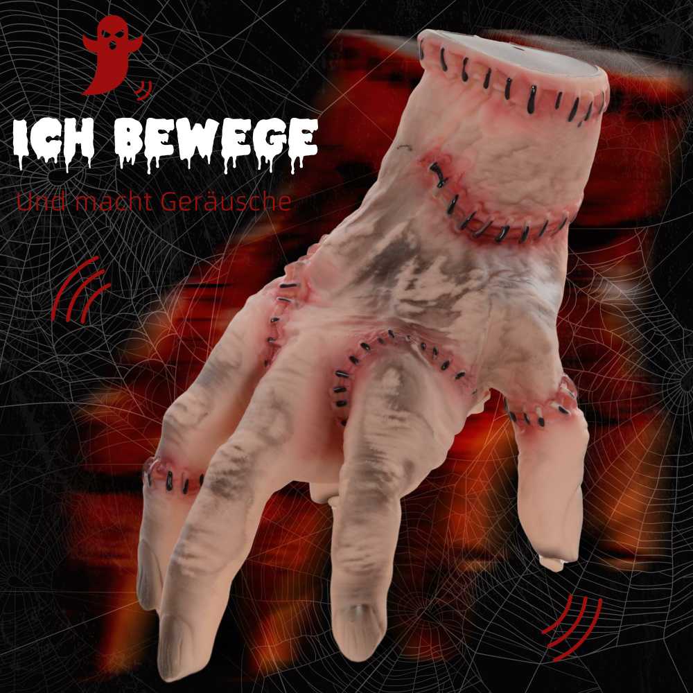 HOMCOM 21cm Helovino dekoracija Realistiška randuota ranka su veiksmo ir garso funkcija, baisi rekvizito dekoracija, siaubo rekvizitas, tinkantis Helovinui ir Cosplay