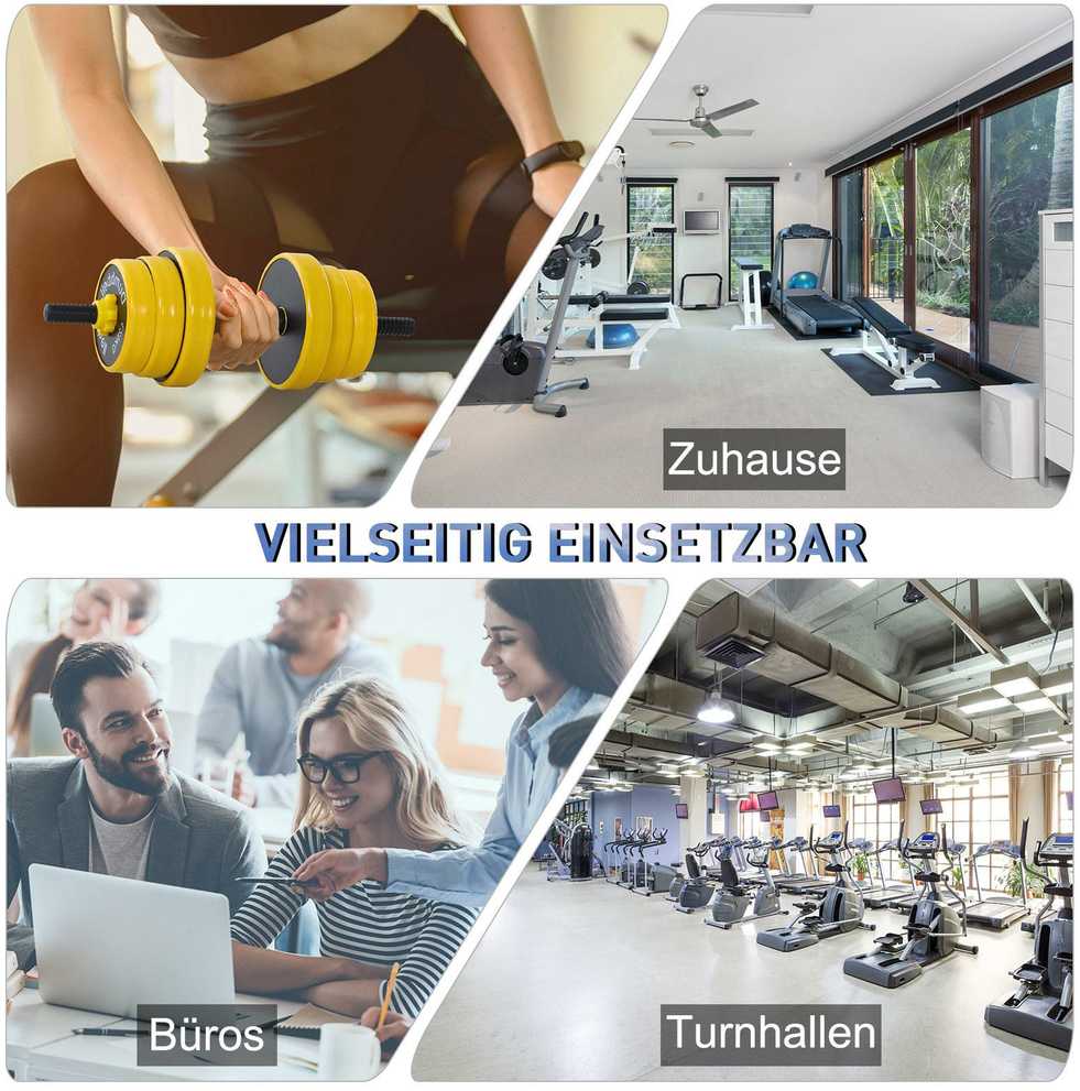HOMCOM 25 kg hanteliai ir štangos, reguliuojamas ergonomiškas 3-in-1 hantelių rinkinys, 12 × plokštelių, 2 × trumpi strypai, 1 × ilgas strypas, geltona + juoda
