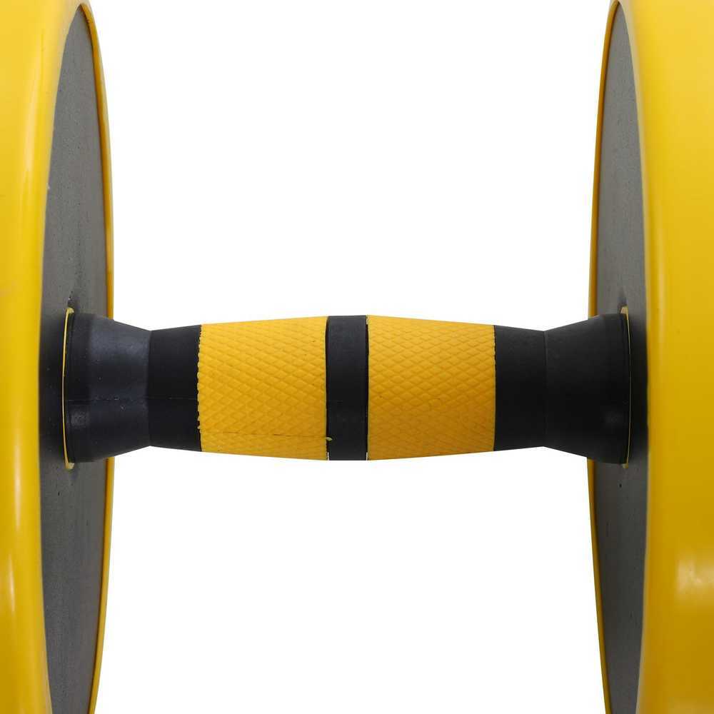 HOMCOM 25 kg hanteliai ir štangos, reguliuojamas ergonomiškas 3-in-1 hantelių rinkinys, 12 × plokštelių, 2 × trumpi strypai, 1 × ilgas strypas, geltona + juoda