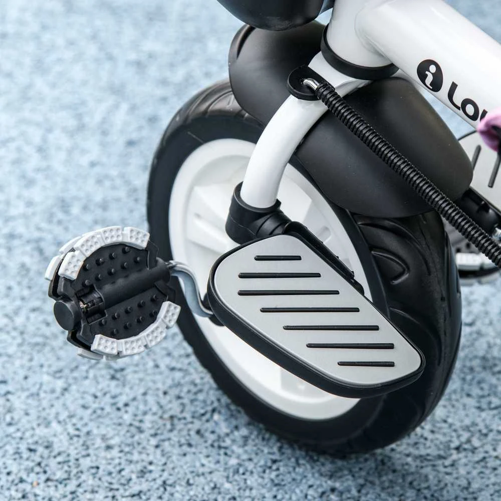 HOMCOM 2in1 triratukas su stūmimo rankena, vaikiškas triratukas, saugos diržas, sulankstomas, stogelis nuo saulės, puodelio laikiklis, krepšelis, pedalai, 1-5 metai, rožinis