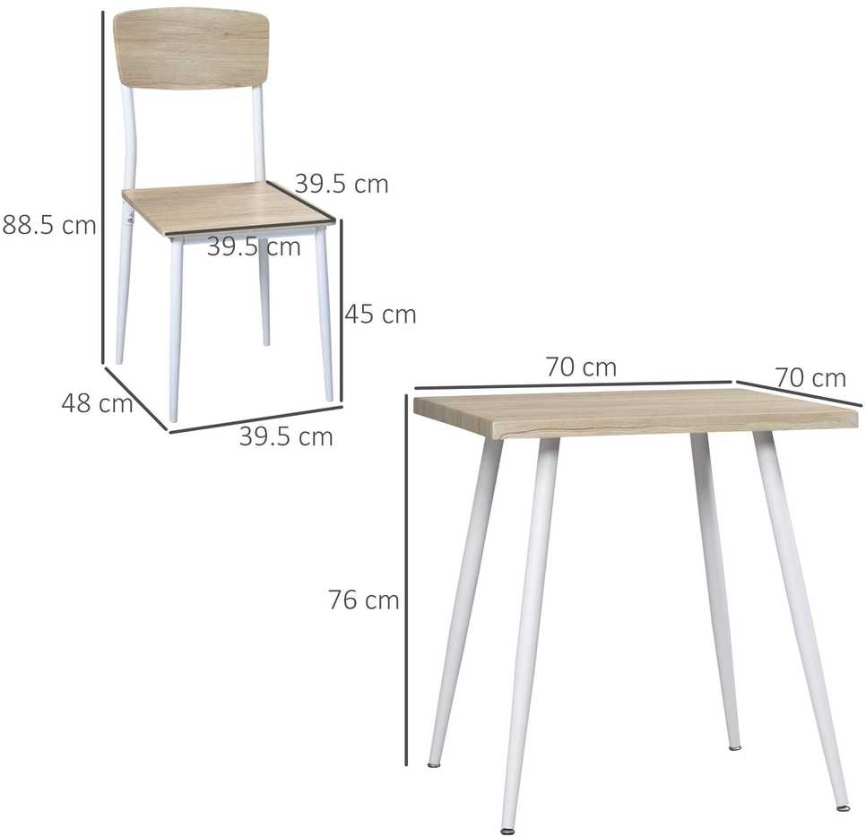 HOMCOM 3 dalių valgomojo komplektas