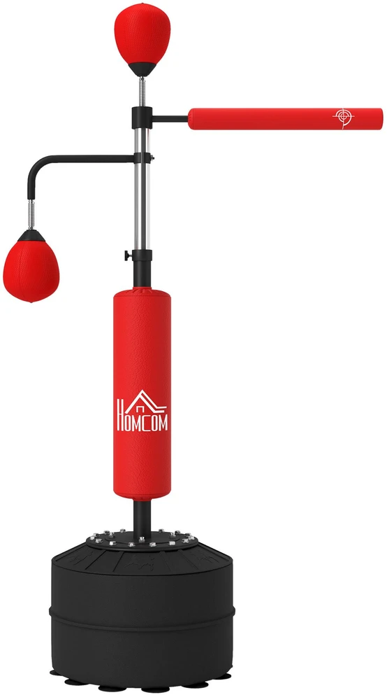 HOMCOM 4-in-1 pastatomas bokso maišo stovas, 160-230 cm reguliuojamo aukščio, raudonas