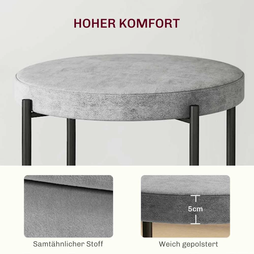 Fotelis HOMCOM 4 valgomojo kėdžių komplektas, sukraunamos valgomojo kėdės, virtuvės kėdė su paminkštinta sėdyne, aksominė išvaizda, kėdė virtuvei, valgomajam | Aosom