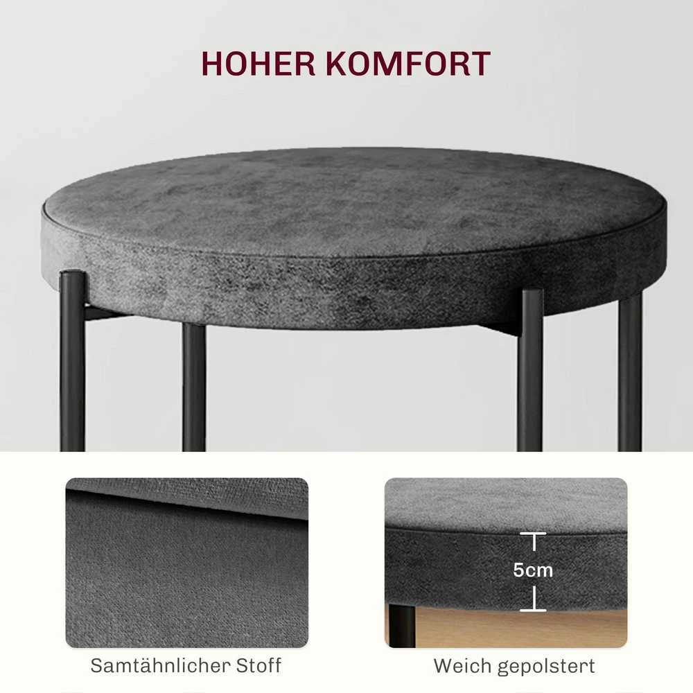Fotelis HOMCOM 4 valgomojo kėdžių komplektas, sukraunamos valgomojo kėdės, virtuvės kėdė su paminkštinta sėdyne, aksominė išvaizda, kėdė virtuvei, valgomajam | Aosom