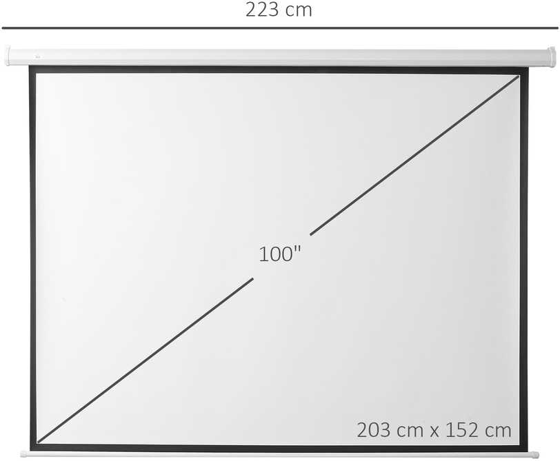 Projektorius Homcom 4:3 projektoriaus ekranas 203 x 152 cm su nuotolinio valdymo pulteliu