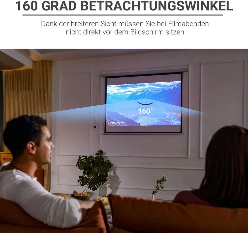 Projektorius HOMCOM 4:3 elektrinis projektoriaus ekranas 171 x 130 cm su nuotolinio valdymo pultu, skirtas namų kino teatrui ir pristatymams, baltas