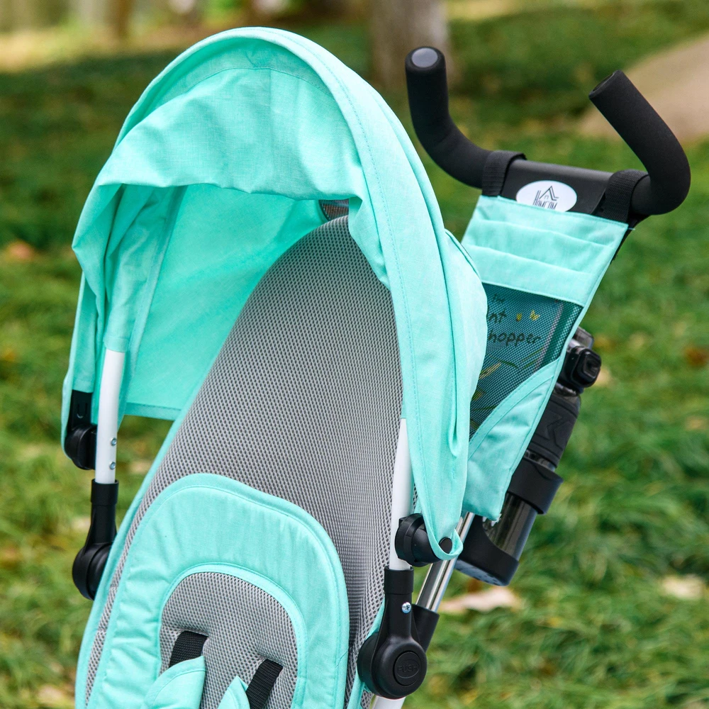 HOMCOM 6-in-1 triratukas su stūmimo rankena, vaikiškas triratukas su nuimamu stogeliu, pagalvėle, balansinis dviratis su 5 taškų saugos diržais, krepšeliu, puodelio laikikliu, 1–5 metų vaikams, žalias
