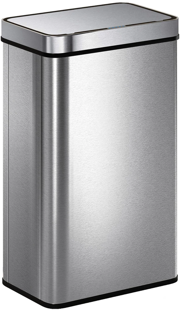 HOMCOM 60 l jutiklinė šiukšliadėžė, automatinis dangtis, nerūdijantis plienas, universalus pritaikymas, sidabrinė