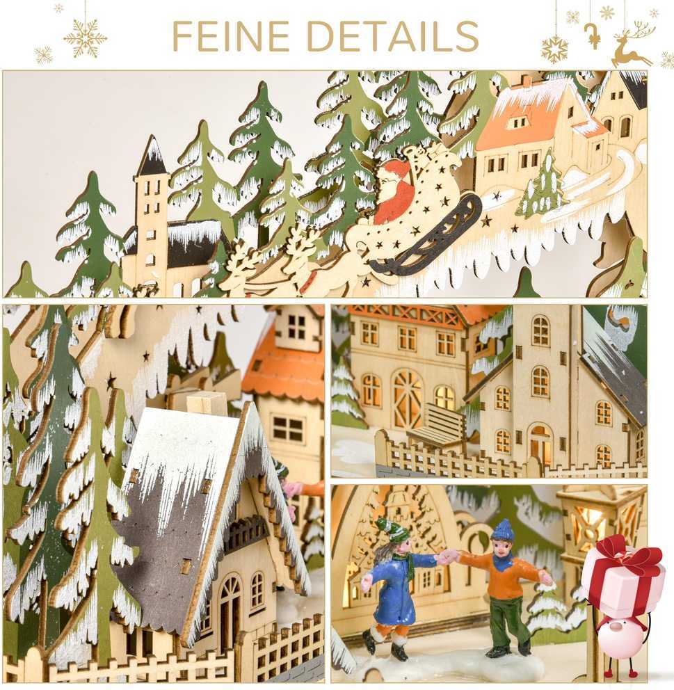 Advento kalendorius su LED lemputėmis 24 stalčių skyriai