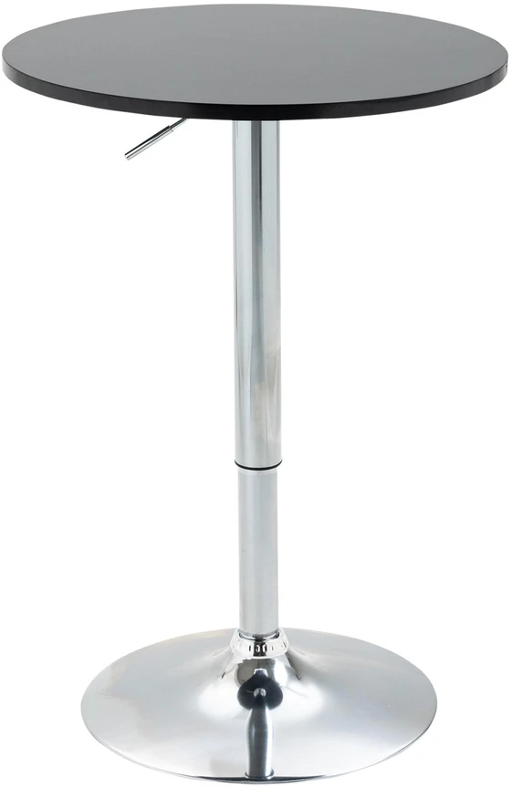 HOMCOM apvalus baro stalas, reguliuojamas aukštis, besisukantis, plieno, juodas, Ø61x70-97 cm