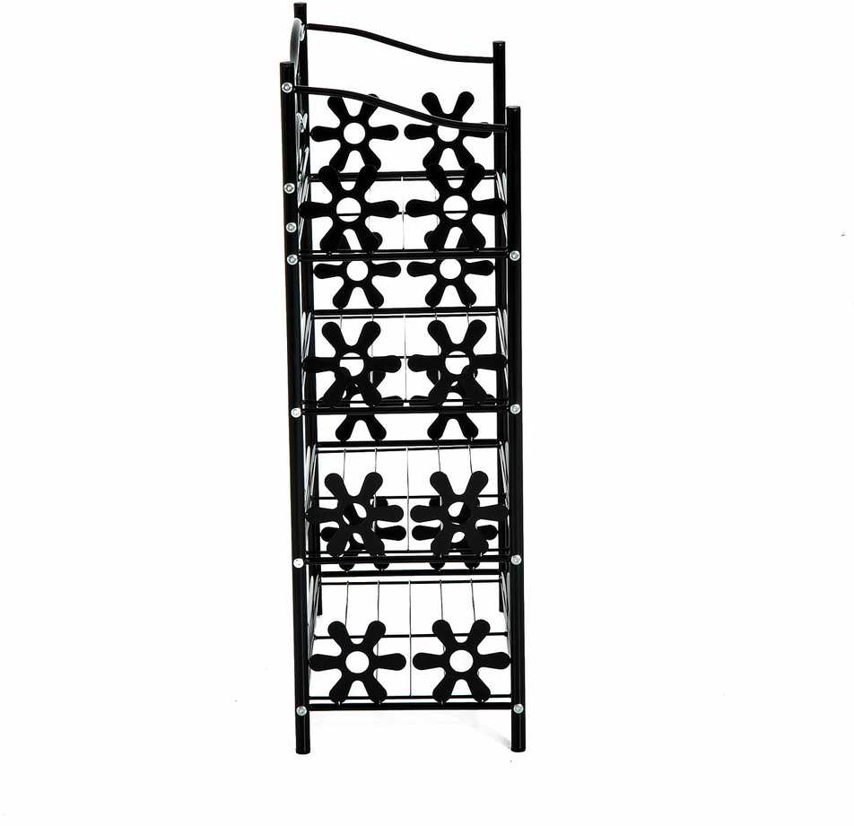 HOMCOM Augalų lentyna Gėlių lentyna Augalų laiptai, 4 lygiai, metalinė, juoda, 59,5x30x92cm