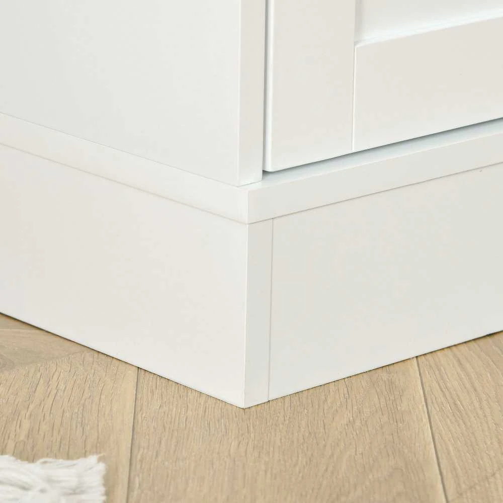 HOMCOM knygų spinta 178,5 cm, vitrina su stiklinėmis durelėmis, 6 skyriai, balta