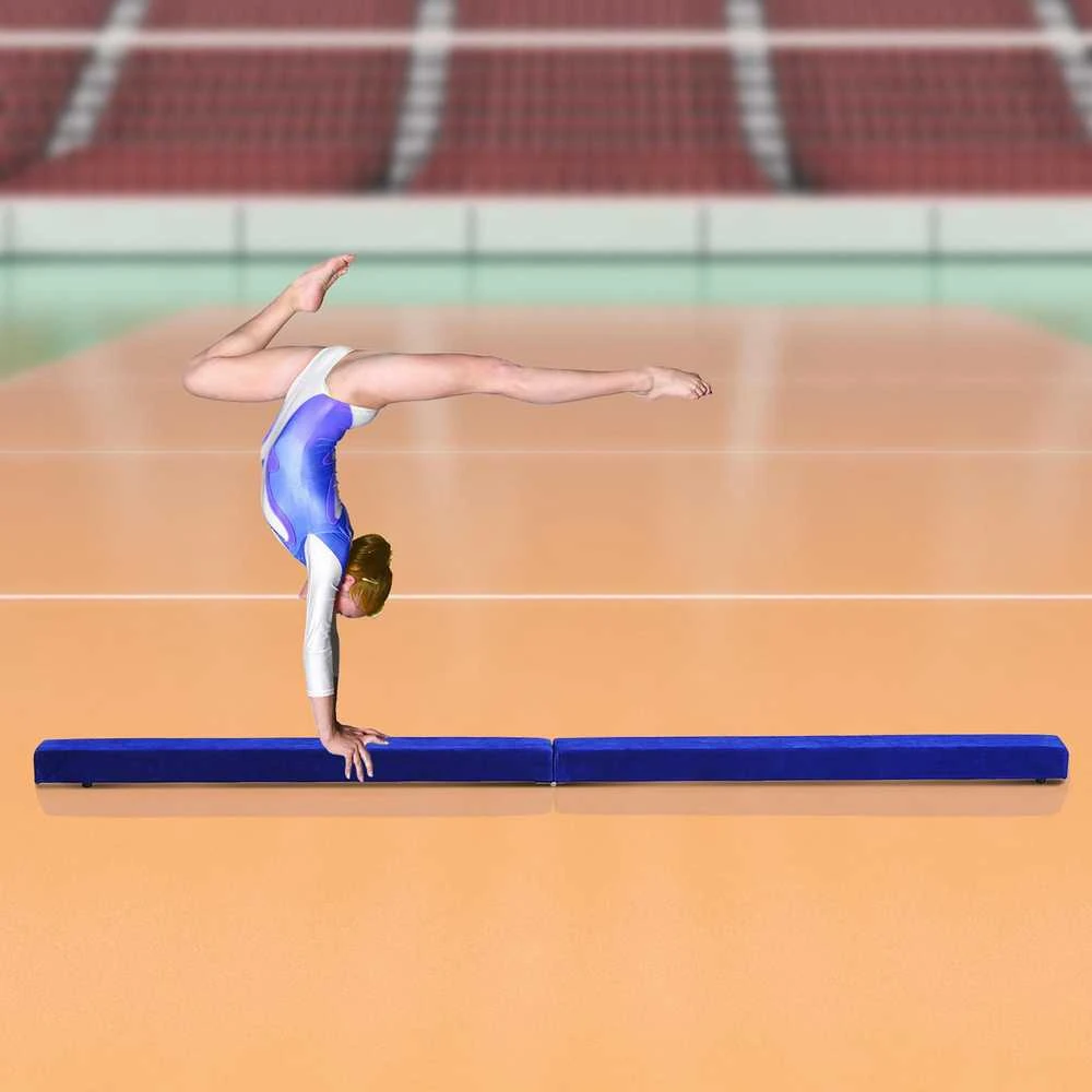 HOMCOM gimnastikos sija, balanso sija, skirta naudoti viduje/lauke, sulankstoma, iki 120 kg, mėlyna, 210 cm