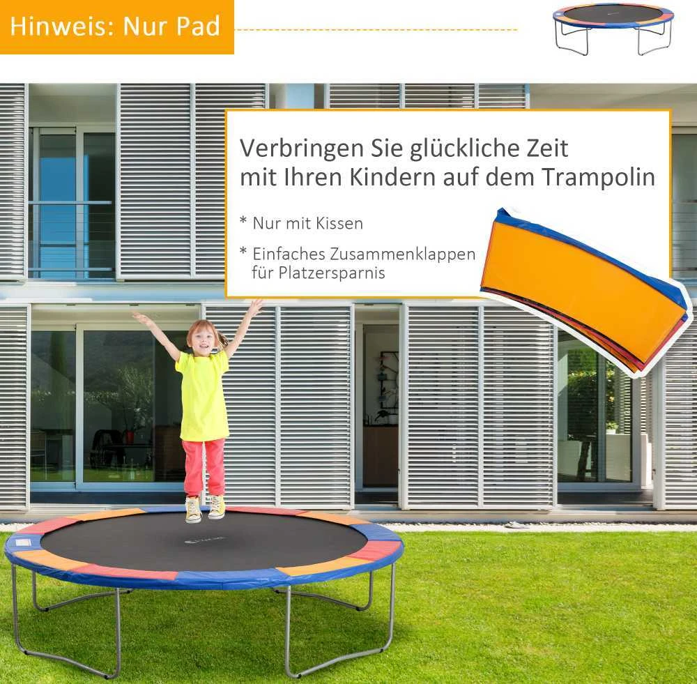 HOMCOM batuto priedų rinkinys, kraštų uždanga, apsauginis tinklas, 8ft-15ft, Ø 366cm, spalvotas