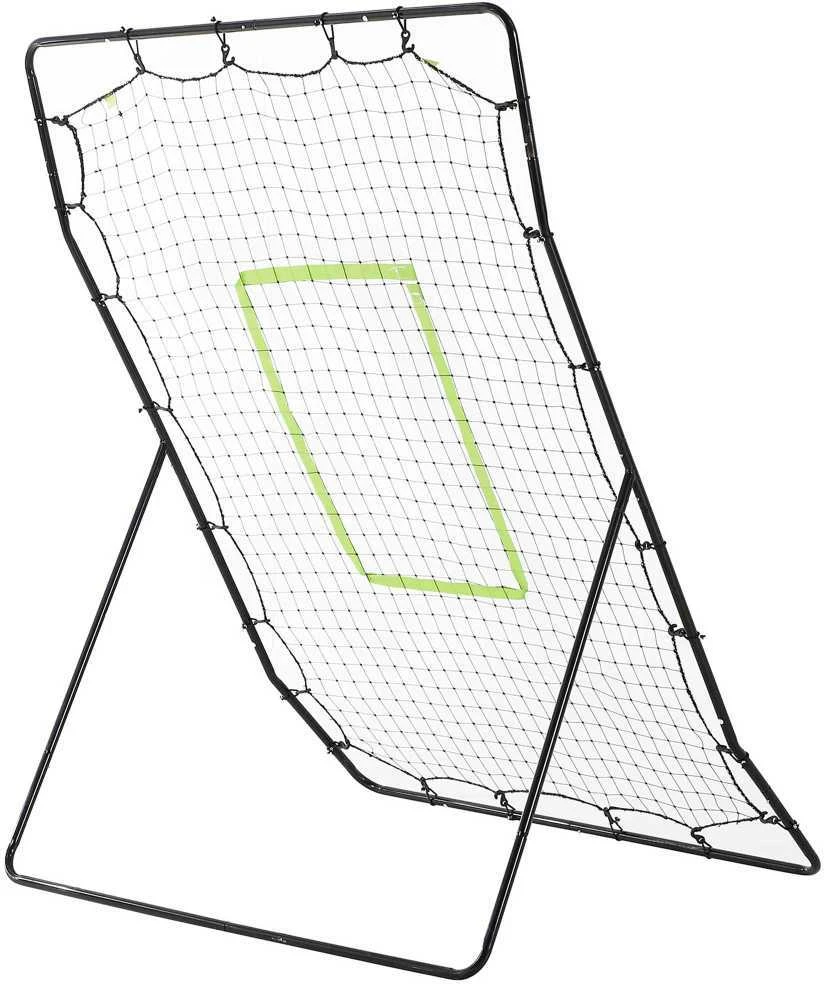 "HOMCOM" beisbolo atmušimo įrenginys "PitchBack", nešiojamasis atmušimo sienelės tinklas su smūgio zona beisbolui, futbolui, metalinis, juodas, 123 x 174 cm