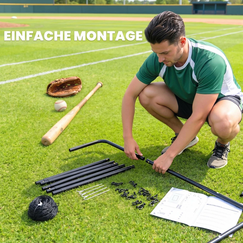 "HOMCOM" beisbolo atmušimo įrenginys "PitchBack", nešiojamasis atmušimo sienelės tinklas su smūgio zona beisbolui, futbolui, metalinis, juodas, 123 x 174 cm