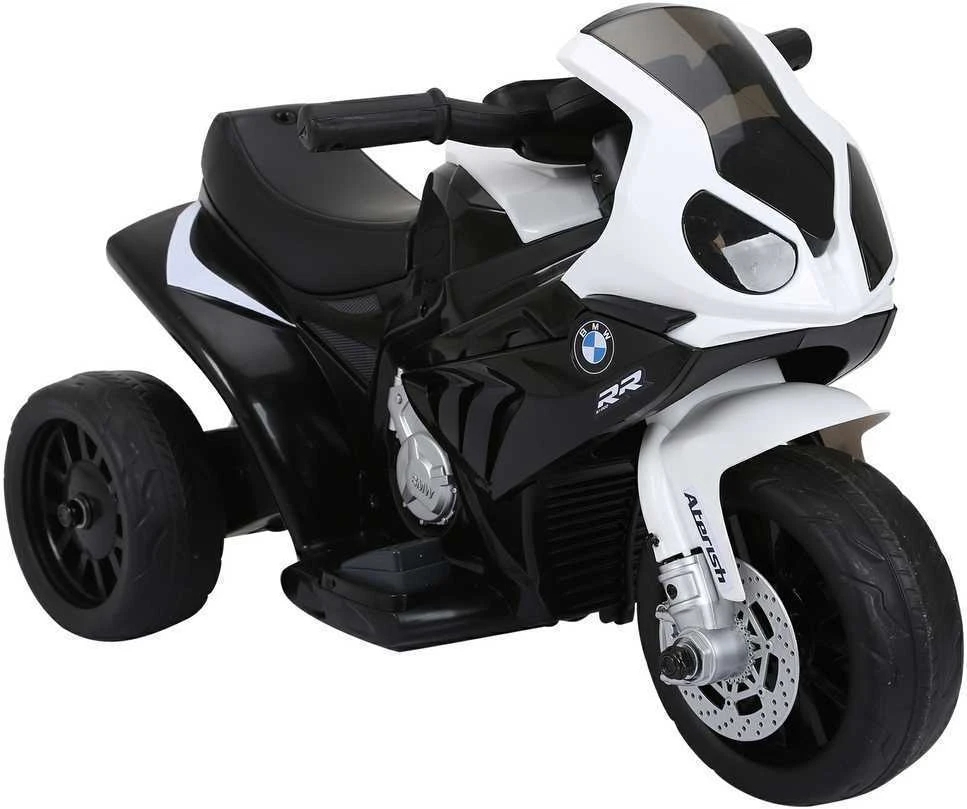 HOMCOM BMW S1000RR licencijuotas elektrinis vaikiškas motociklas, vaikiška transporto priemonė su akumuliatoriumi, triratis, plienas, juodas, 66x37x44 cm